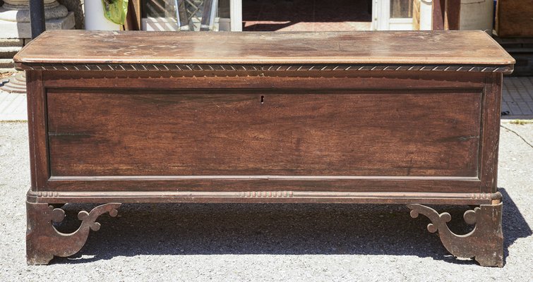 Walnut Bench Chest with Pierced Ciabatta Feet-RAQ-1389100