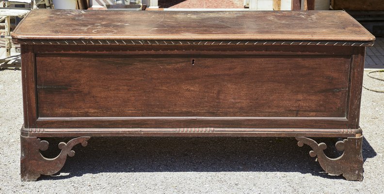 Walnut Bench Chest with Pierced Ciabatta Feet-RAQ-1389100