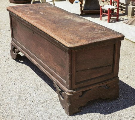 Walnut Bench Chest with Pierced Ciabatta Feet-RAQ-1389100