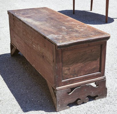 Walnut Bench Chest with Pierced Ciabatta Feet-RAQ-1389100