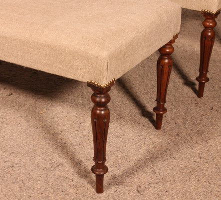 Walnut Benches, 19th Century, Set of 2-HPU-1806851