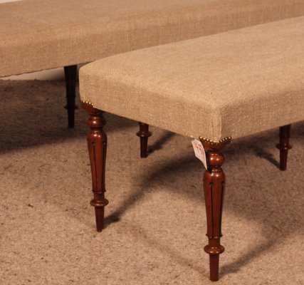 Walnut Benches, 19th Century, Set of 2-HPU-1806851