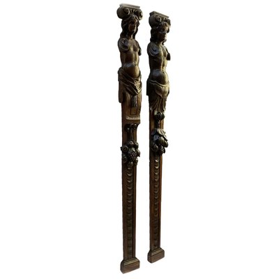 Walnut Caryatids, 1600s, Set of 2-TBU-2042159