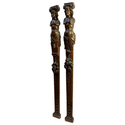 Walnut Caryatids, 1600s, Set of 2-TBU-2042159