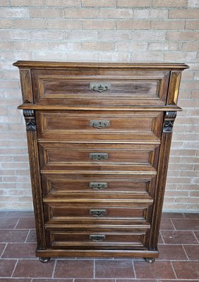 Walnut Chest of Drawers, 1890s-ZUW-1799290