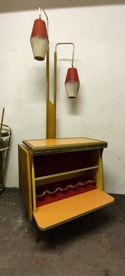 Walnut Cocktail Cabinet Light, 1950s-OXJ-902234