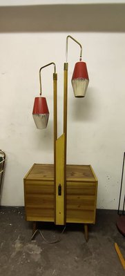 Walnut Cocktail Cabinet Light, 1950s-OXJ-902234