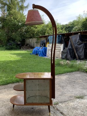 Walnut Cocktail Cabinet Light from Wilhelm Krechlok KG, 1950s-OXJ-1705096