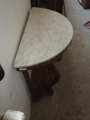 Walnut Console with Marble Top, 1980s-CDG-1383448