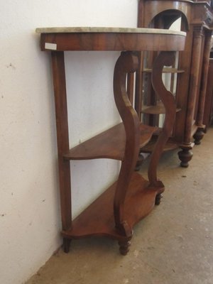 Walnut Console with Marble Top, 1980s-CDG-1383448