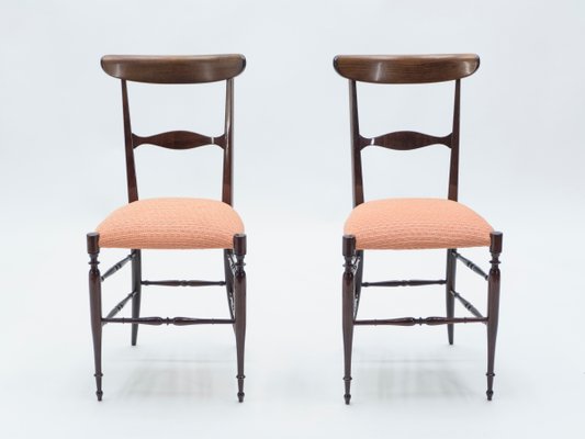 Walnut Dining Chairs by Fratelli Levaggi for Campanino Chiavari, 1950s, Set of 6-YJA-619839