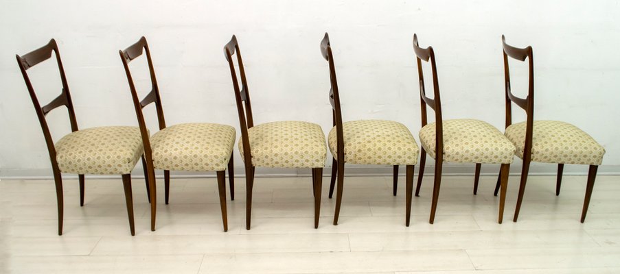 Walnut Dining Chairs by Guglielmo Ulrich, 1950s, Italy, Set of 6-FER-833601