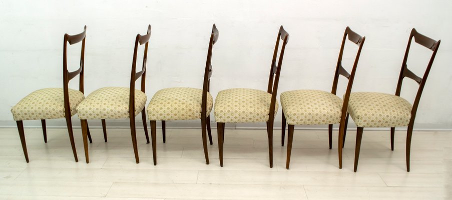 Walnut Dining Chairs by Guglielmo Ulrich, 1950s, Italy, Set of 6-FER-833601