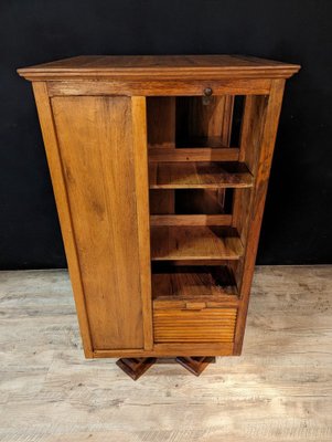 Walnut Four-Curtain Revolving Bookcase, 1920s-IBO-1739760