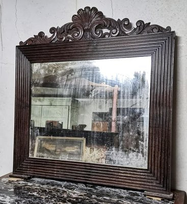 Walnut Framed Mirror, Italy, 1860-RAQ-1152953