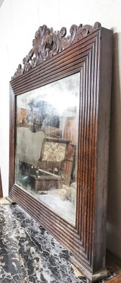 Walnut Framed Mirror, Italy, 1860-RAQ-1152953