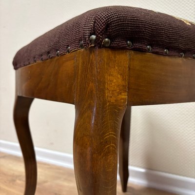 Walnut Gobelin Stool with Floral Pattern, France, 1860s-ALF-2033573