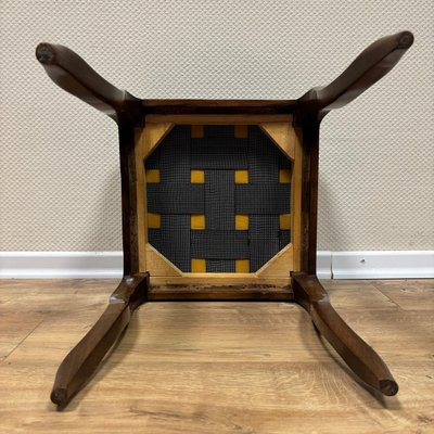 Walnut Gobelin Stool with Floral Pattern, France, 1860s-ALF-2033573