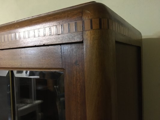 Walnut Inlaid Bookcase, 1900s-WQQ-1017407