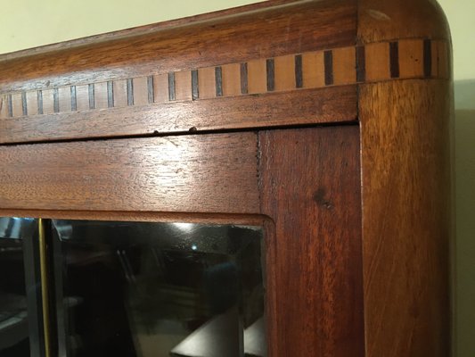 Walnut Inlaid Bookcase, 1900s-WQQ-1017407