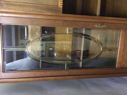 Walnut Inlaid Bookcase, 1900s-WQQ-1017407