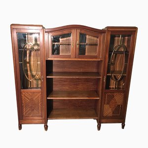 Walnut Inlaid Bookcase, 1900s-WQQ-1017407