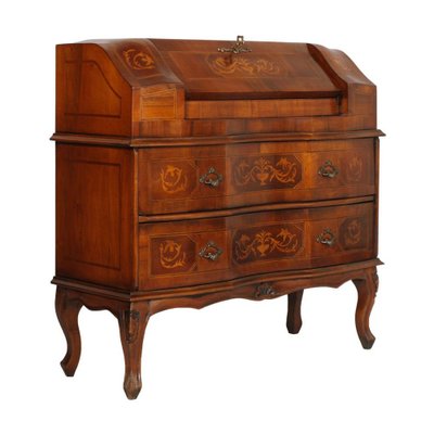 Walnut Inlaid Secretaire from Bovolone, 1920s-NJV-771481