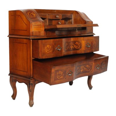 Walnut Inlaid Secretaire from Bovolone, 1920s-NJV-771481