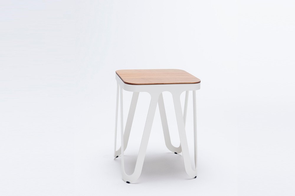 Walnut Loop Stool by Sebastian Scherer