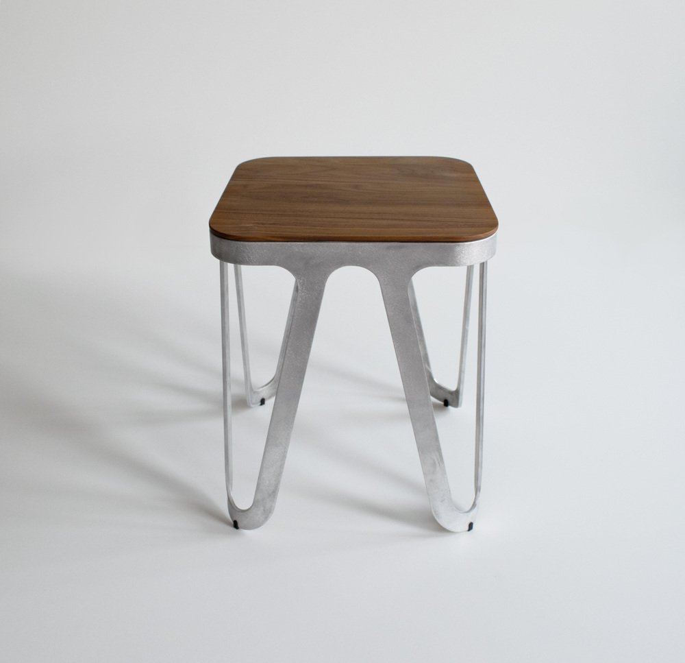 Walnut Loop Stool by Sebastian Scherer