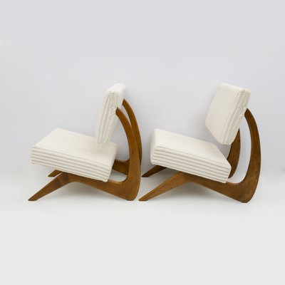 Walnut Lounge Chairs attributed to Adrian Pearsall for for Craft Associates, 1960, Set of 2-FER-1863225