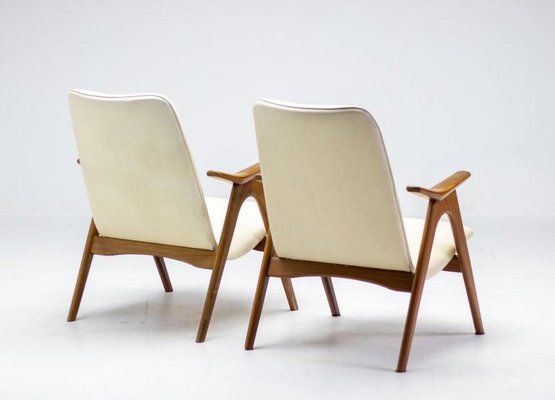 Walnut Lounge Chairs by Louis Van Teeffelen, Set of 2-WN-1342626