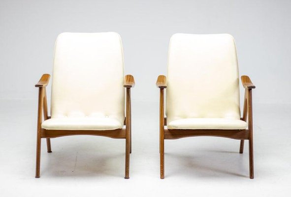 Walnut Lounge Chairs by Louis Van Teeffelen, Set of 2-WN-1342626