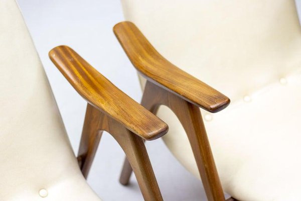 Walnut Lounge Chairs by Louis Van Teeffelen, Set of 2-WN-1342626