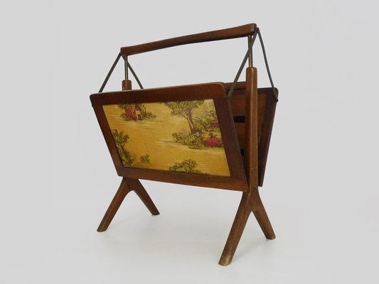 Walnut Magazine Rack from Ico Parisi, Italy, 1950s-MZP-1752485