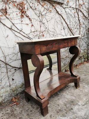 Walnut & Marble Console Table, 1800s-KNM-840610