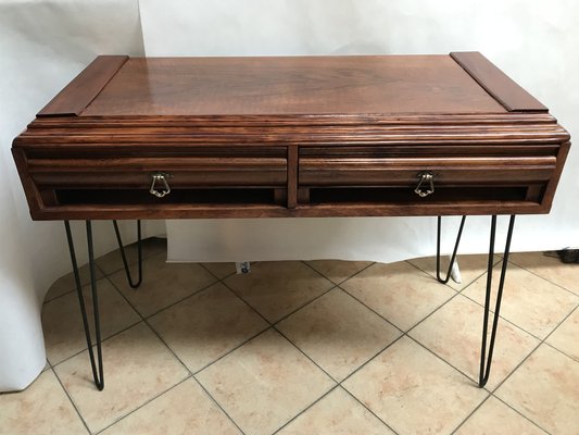 Walnut & Metal Desk-WQQ-1176719