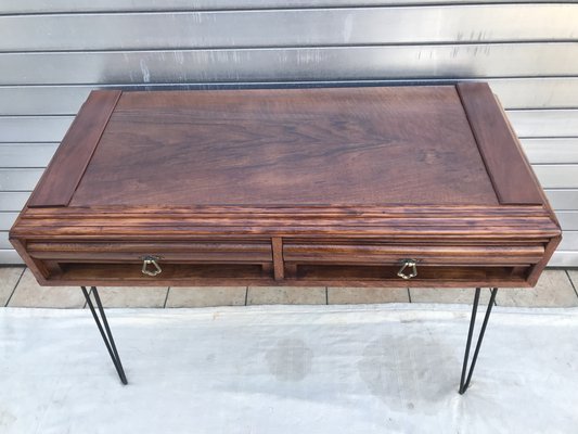 Walnut & Metal Desk-WQQ-1176719