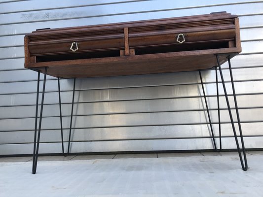 Walnut & Metal Desk-WQQ-1176719