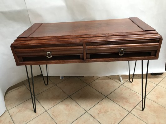 Walnut & Metal Desk-WQQ-1176719