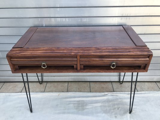 Walnut & Metal Desk-WQQ-1176719