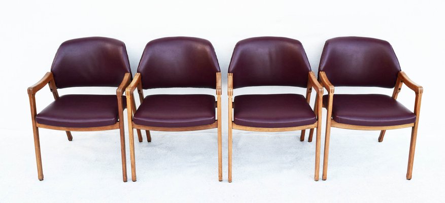 Walnut Model 814 Armchairs by Ico Luisa Parisi for Cassina, 1963, Italy, Set of 4-WF-868854