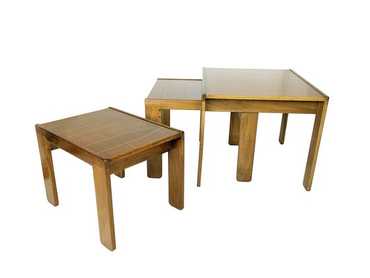 Walnut Nesting Tables Mod. 777 by Afra & Tobia Scarpa for Cassina, 1967, Set of 3-RD-1805193