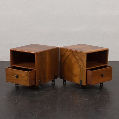 Walnut Nightstands by Fabio Lenci for Bernini, Italy, 1970s, Set of 2-UE-1899929