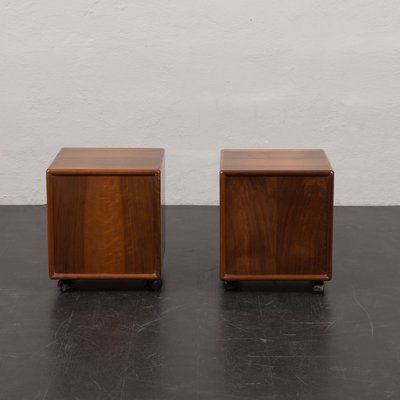 Walnut Nightstands by Fabio Lenci for Bernini, Italy, 1970s, Set of 2-UE-1899929