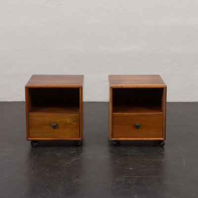 Walnut Nightstands by Fabio Lenci for Bernini, Italy, 1970s, Set of 2-UE-1899929