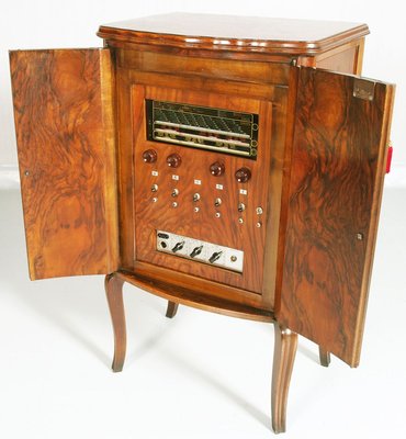 Walnut Radio Cabinet from Geloso Milano, 1930s-NJV-883671