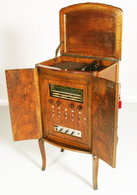 Walnut Radio Cabinet from Geloso Milano, 1930s-NJV-883671