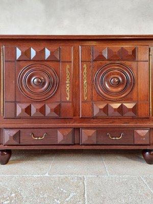 Walnut Sideboard attributed to Charles Dudouyt, 1940s-TDA-1376272