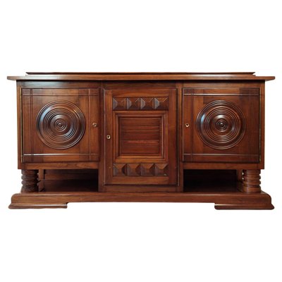 Walnut Sideboard with a Polished Finish attributed to Charles Dudouyt, 1940s-TDA-1376309